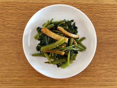 ちくわとエンサイのガーリック醤油炒め